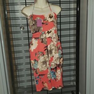 Floral printed dress with open size